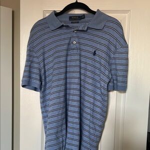 Polo by Ralph Lauren Men's Blue and White Striped Polo